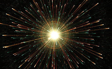 Wall Mural - star explosion with particles