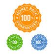 Money back guarantee seal or stamp flat icon