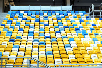 Empty bright seats in stadium