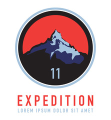 Wall Mural - Mountain expedition label or symbol