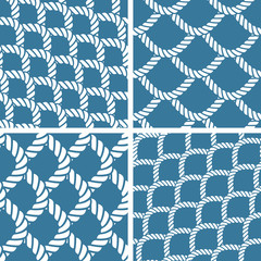 Wall Mural - Seamless nautical rope pattern