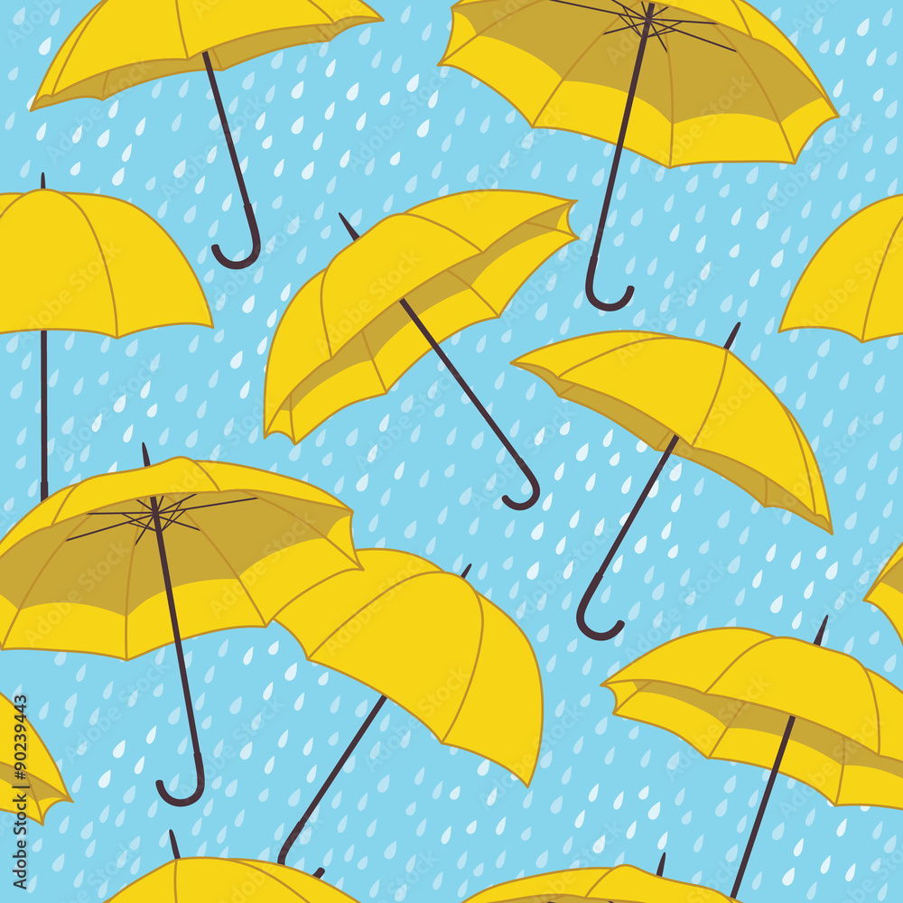 Vector seamless pattern with bright umbrellas Stock Vector | Adobe Stock