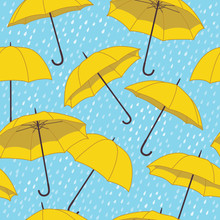 Vector Seamless Pattern With Bright Umbrellas