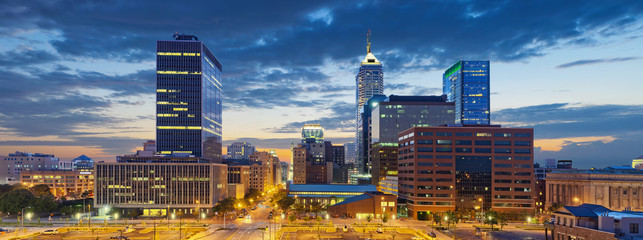 Wall Mural - Indianapolis. Image of Indianapolis skyline at sunset.