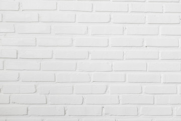 White brick wall for background or texture