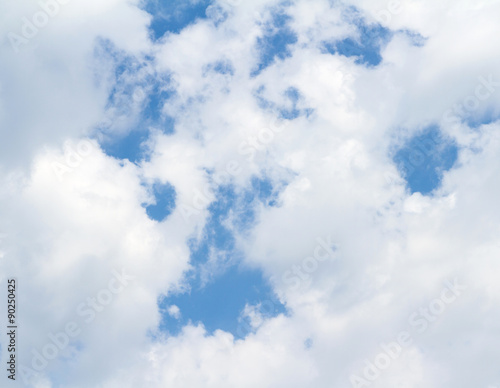 Obraz w ramie White clouds on blue sky.