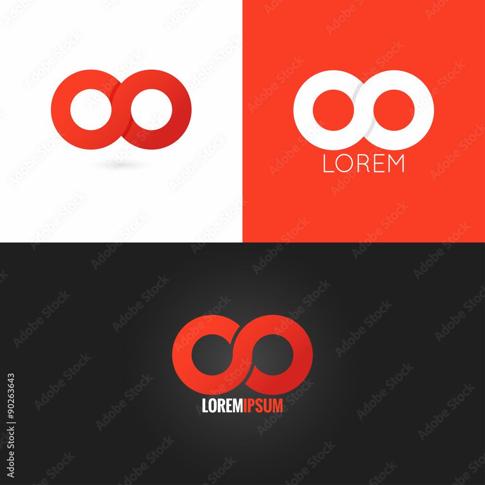infinity symbol logo design icon set background - obrazy, fototapety, plakaty 