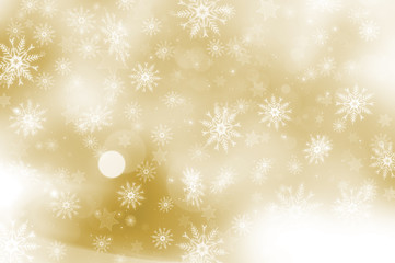 Poster - Gold Christmas background of snowflakes and stars