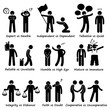 Human Opposite Behaviour Positive vs Negative Character Traits Stick Figure Pictogram Icons