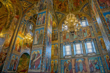 Interior of Savior on the Spilled Blood Cathedral in St. Petersb