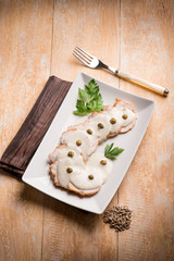 Wall Mural - vitello tonnato - veal with tuna sauce and capers