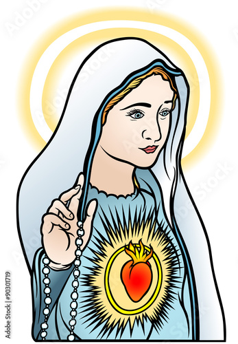 Board z aluminiowym obramowaniem Virgin Mary - kolorowych ilustracji, wektor