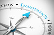 Leinwandbild Motiv Compass pointing to direction of innovation