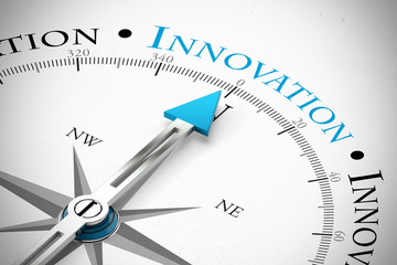 compass pointing to direction of innovation