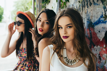 three young beautiful girls