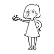 © lineartestpilot - cartoon woman showing off engagement ring