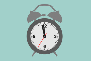 Leinwandbilder - Flat Conceptual Illustration of Vintage Alarm Clock