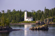 Rock Harbor Lighthouse, Isle Royale National Park, Lake Superior, Michigan, USA.