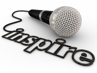 Inspire Microphone Word Cord Motivational Speaker Keynote Addres