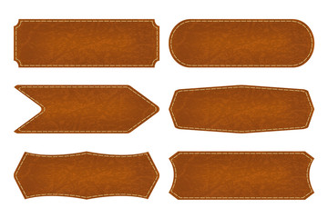 Sticker - Set of 6 shapes leather sign labels