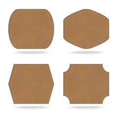 Wall Mural - Set of leather  tag on white background