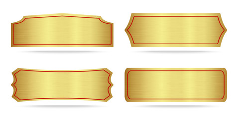 Wall Mural - Set of Metallic gold name plate