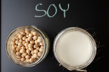 Wall Mural - Soy milk with beans