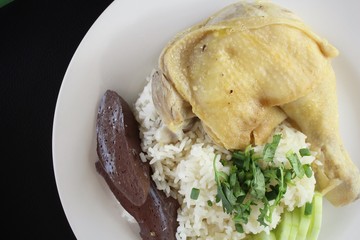 Canvas Print - Rice steamed with chicken