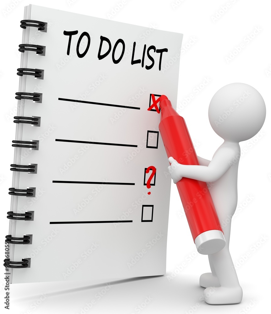 Fototapeten 3d Männchen mit to do liste - Nikkel-Art.de