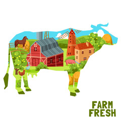 Sticker - Farm Cow Concept