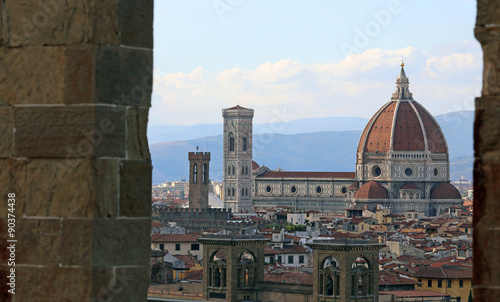 Naklejka na szafę FLORENCE in Italy with the great dome of the Cathedral