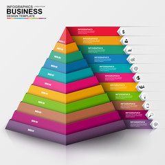 Leinwandbilder - Infographic pyramid vector design template