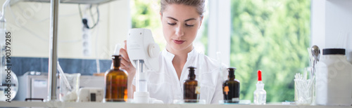 Fotomural Working in chemistry laboratory