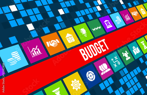 Fotografía Budget concept image with business icons and copyspace.
