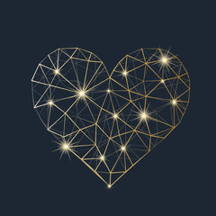 abstract heart isolated on a grey background.
