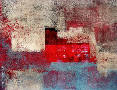  Naklejki Malarstwo   czerwono-bezowa-sztuka-abstrakcyjna