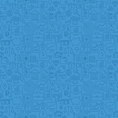 Wall Mural - Thin Finance Line Money Banking Seamless Blue Pattern