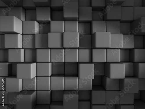 sciana-z-ciemnoszarych-szescianow-3d