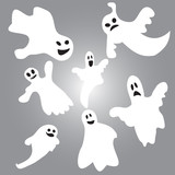 Fototapeta Pokój dzieciecy - Set of halloween emotional ghosts isolated