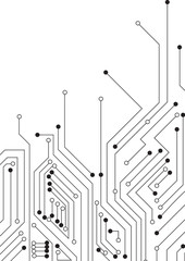 Vector : Circle circuit board on white background