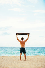 Wall Mural - Male Athlete Exercising Outdoors