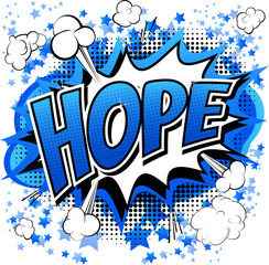 Wall Mural - Hope - Comic book style word isolated on white background.