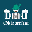 greeting card Oktoberfest design - the icon with the man in the