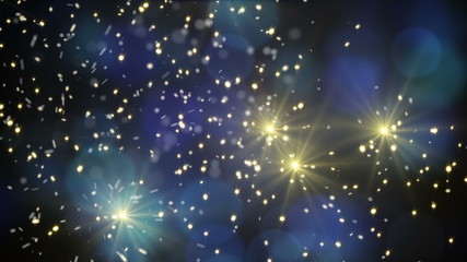 Wall Mural - flying sparklers. computer generated seamless loop festive motion background
