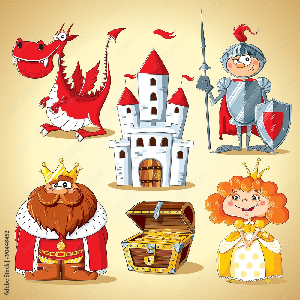 Set of fairy-tale characters - obrazy, fototapety, plakaty 