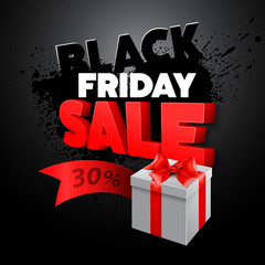 Wall Mural - Black Friday gift box. Vector illustration