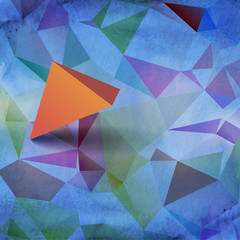 Sticker - Abstract blue vector background with triangles