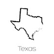 Scribbled shape of the State of Texas
