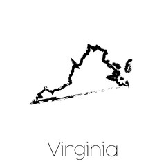 Wall Mural - Scribbled shape of the State of Virginia