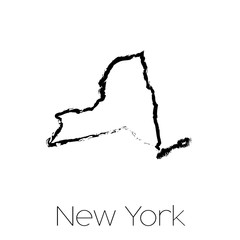 Wall Mural - Scribbled shape of the State of New York